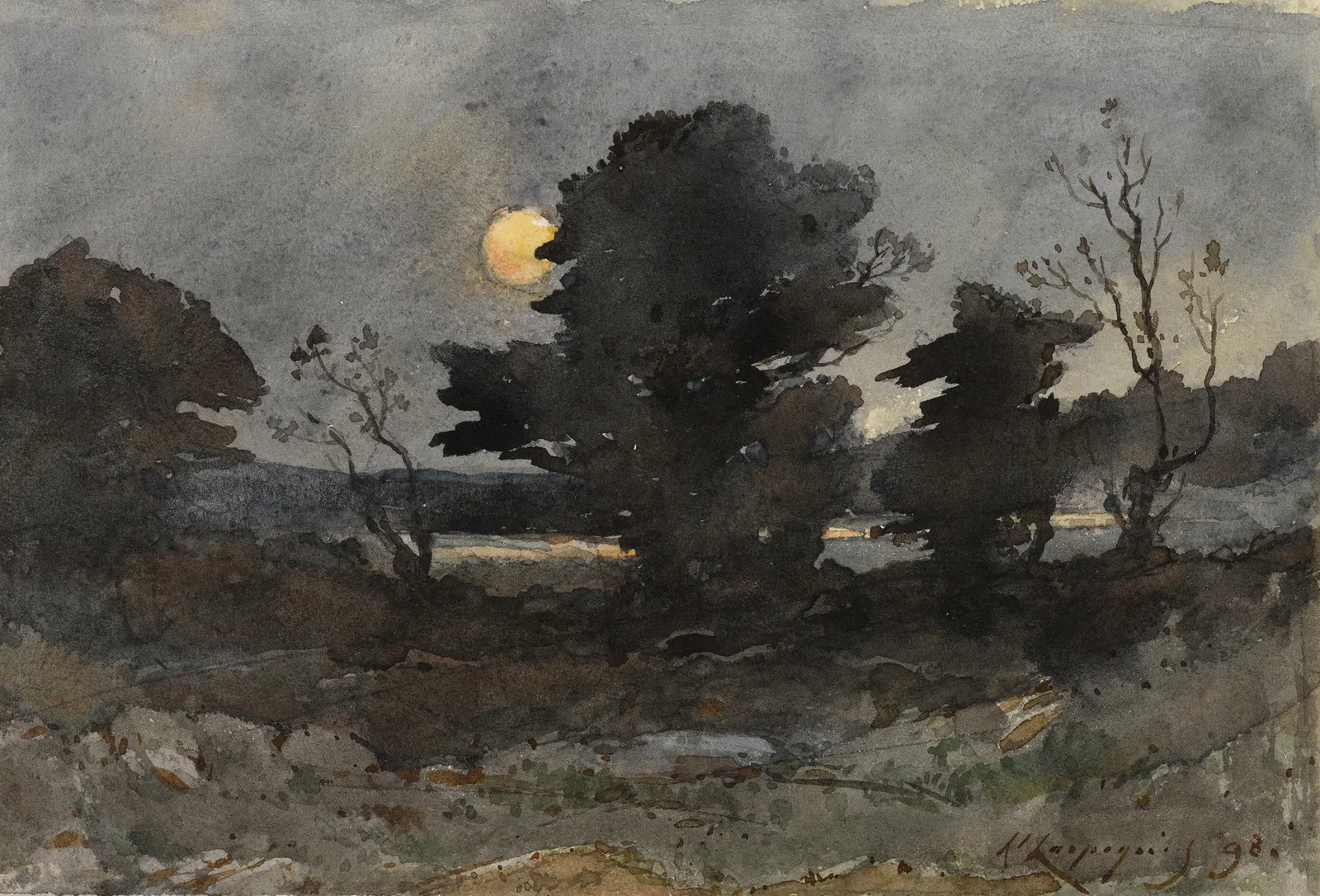 Clair de lune av Henri-Joseph Harpignies