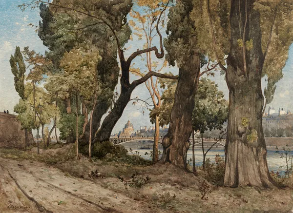 La Seine à Paris vue de l’Institut av Henri-Joseph Harpignies
