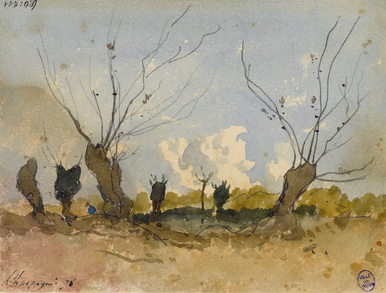 Les Saules av Henri-Joseph Harpignies