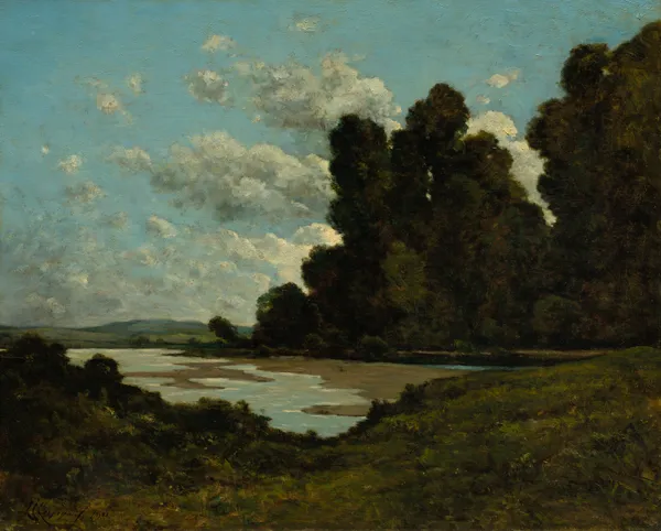 The River Loire at Nevers av Henri-Joseph Harpignies