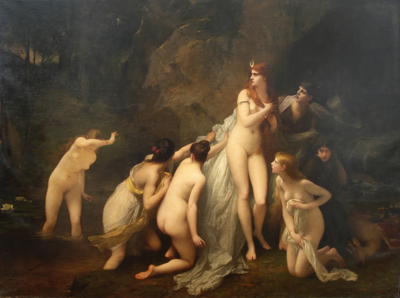 Diane surprised av Jules Joseph Lefebvre