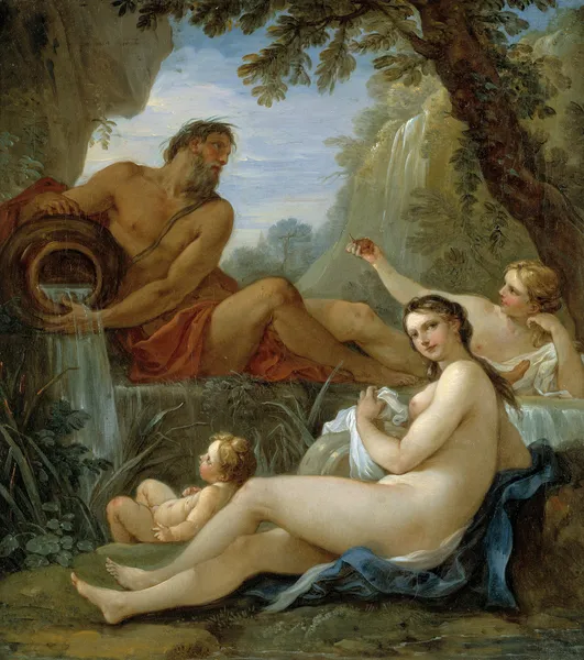 A River and a Fountain Nymph av Charles-Joseph Natoire