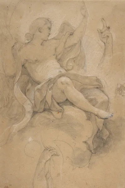 Angel Holding a Banderole av Charles-Joseph Natoire