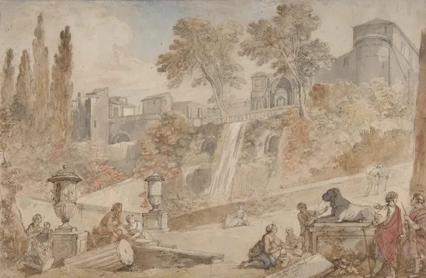 Gardens of the Villa d’Este at Tivoli av Charles-Joseph Natoire