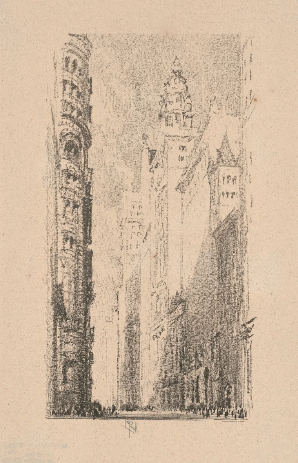 Broadway Towers av Joseph Pennell