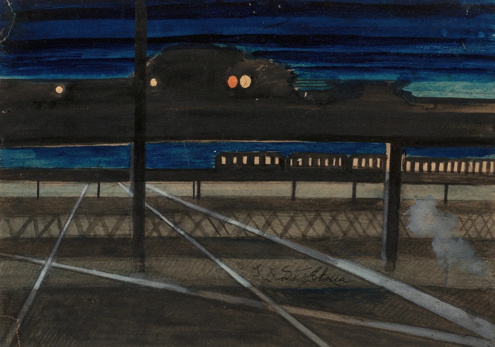 Elevated Railroad av Joseph Stella