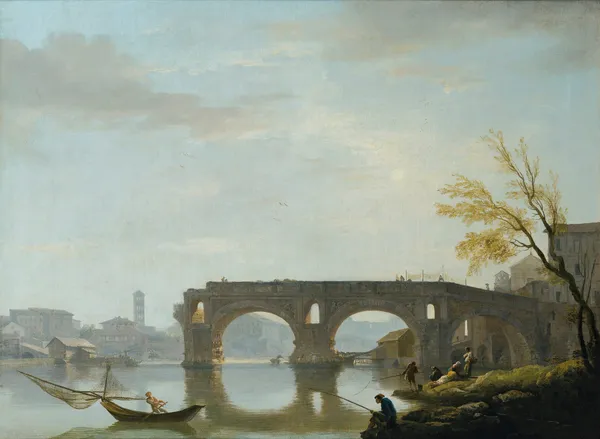View Of The Ponte Rotto, Rome av Claude-Joseph Vernet