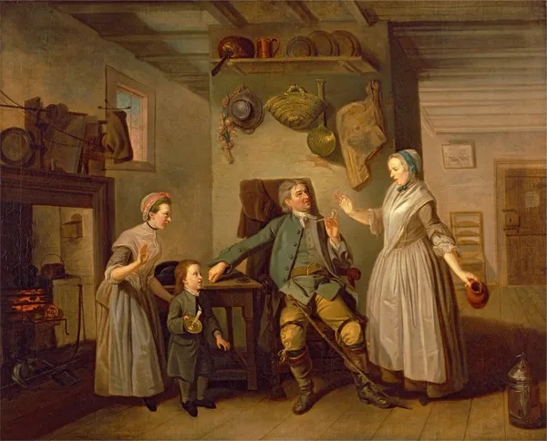 David Garrick and Mary Bradshaw in David Garrick’s ‘The Farmer’s Return’ av Johan Joseph Zoffany