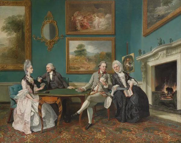 The Dutton Family in the Drawing Room of Sherborne Park, Gloucestershire av Johan Joseph Zoffany