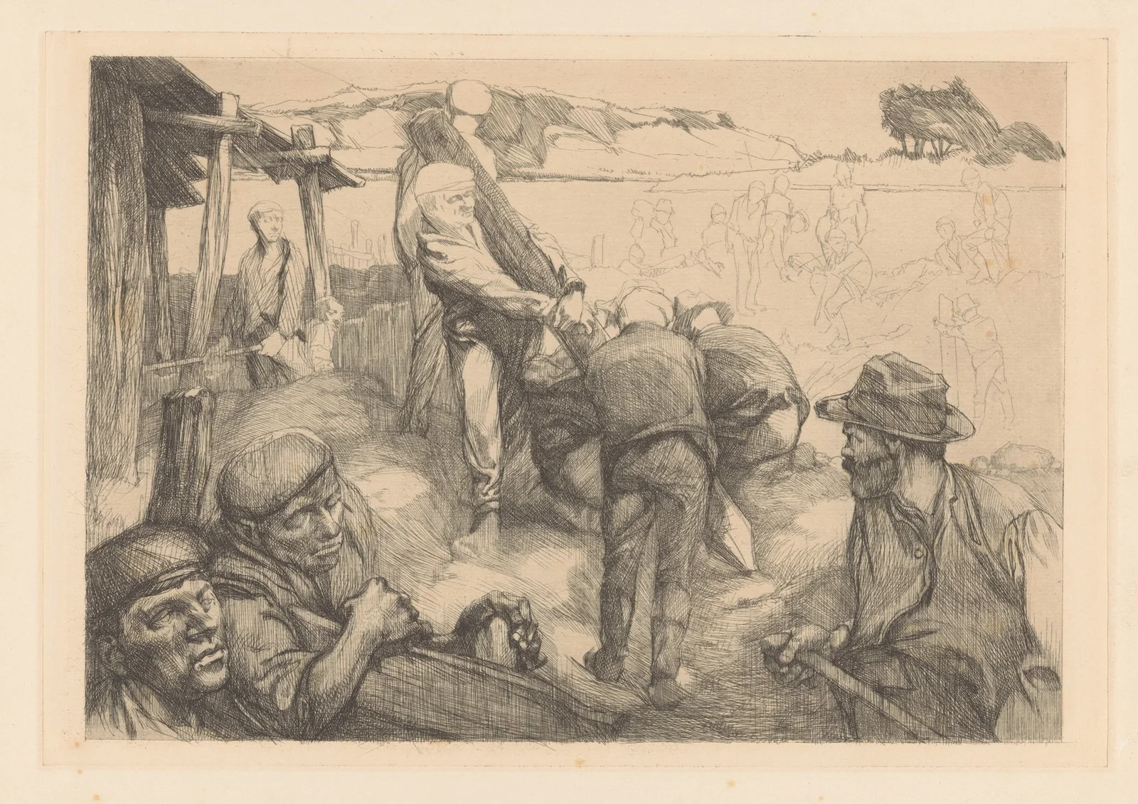 Bouwarbeiders av Johannes Josephus Aarts