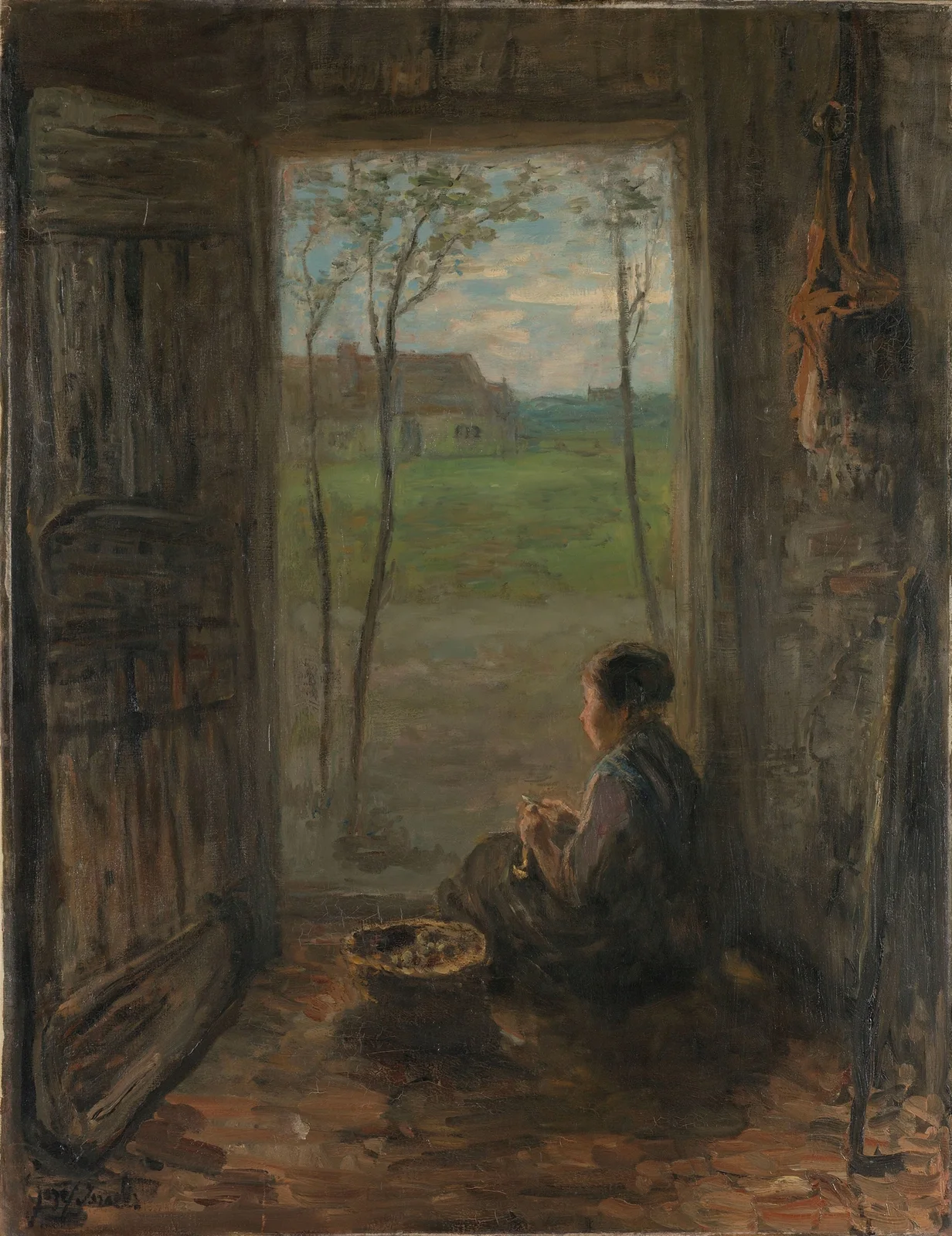 A Laren Scene av Jozef Israëls