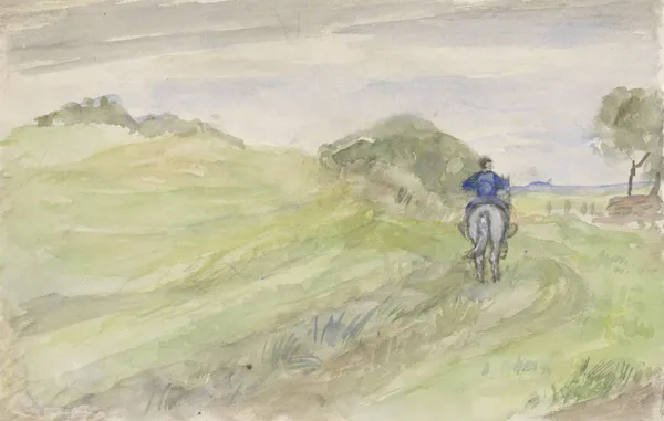 Ruiter op een landweg av Jozef Israëls