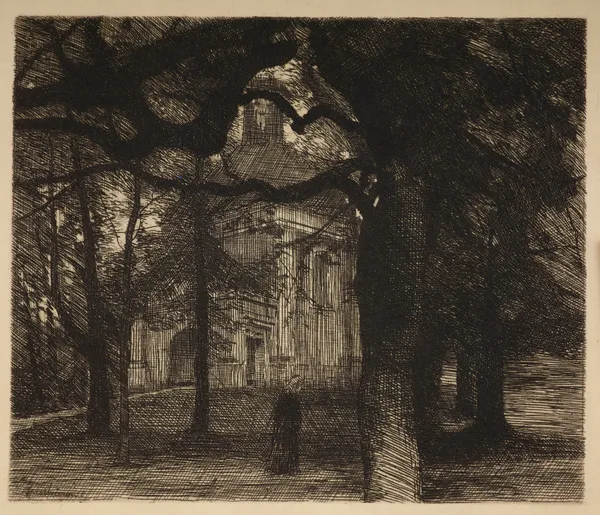Chapel in the park av Józef Pankiewicz