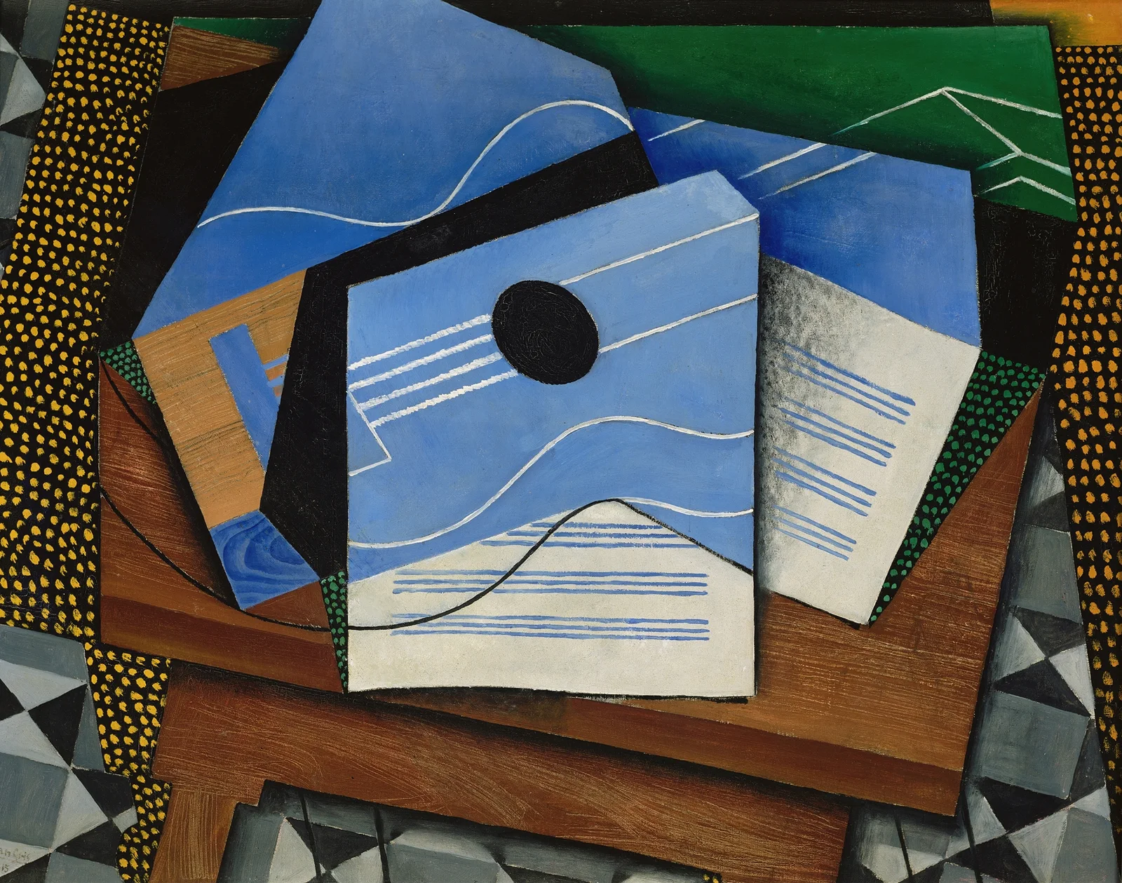 Guitar on a table av Juan Gris