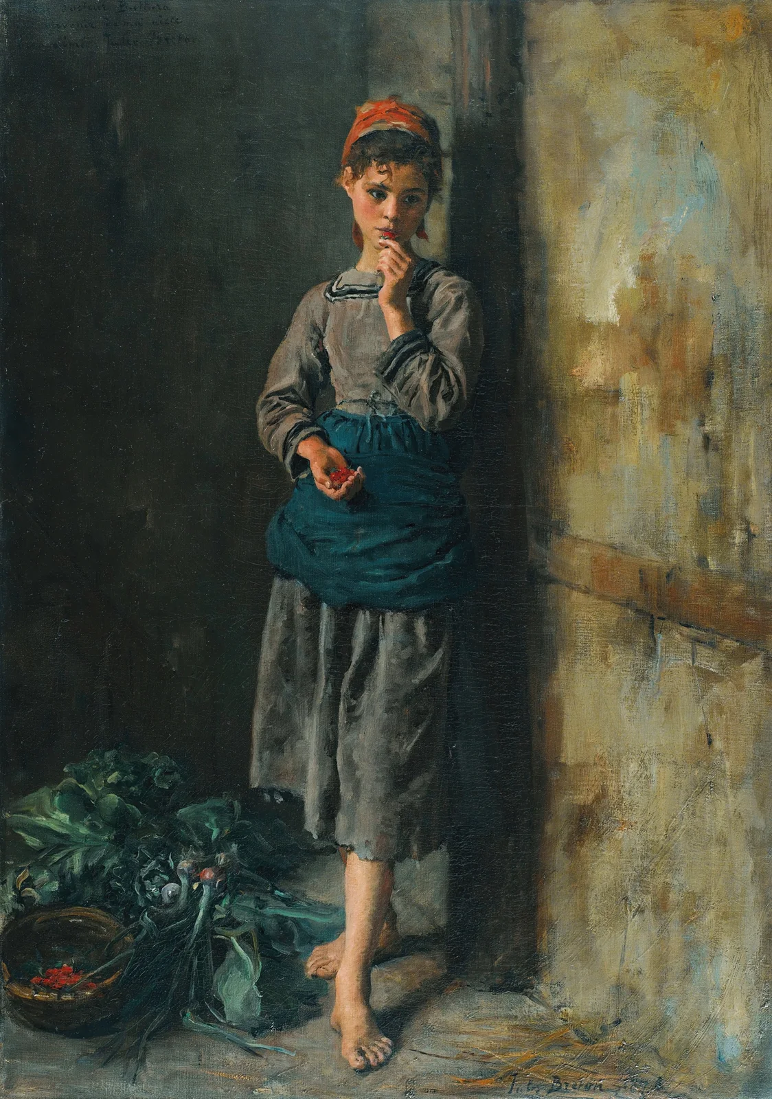 Fillette Mangeant Des Cerises av Jules Breton