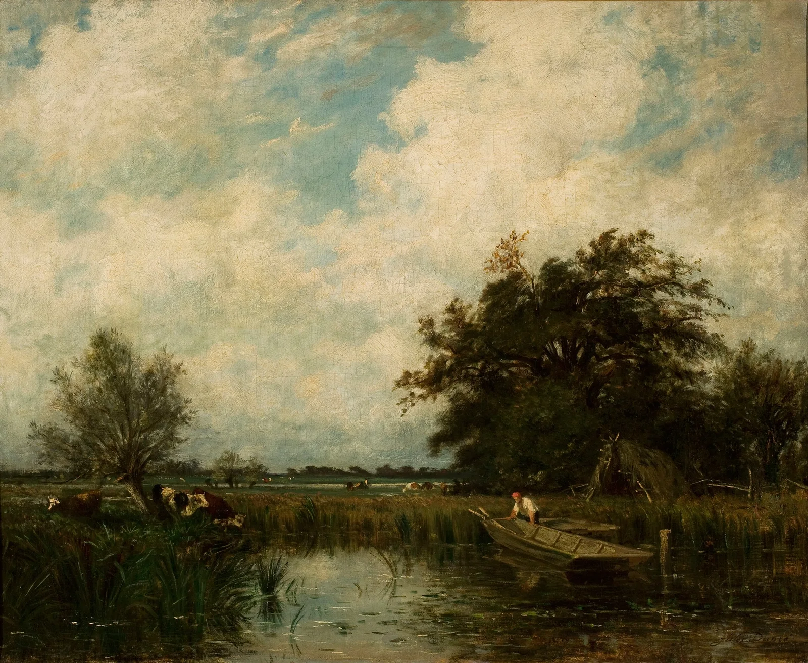 Landscape with a pond av Jules Dupré