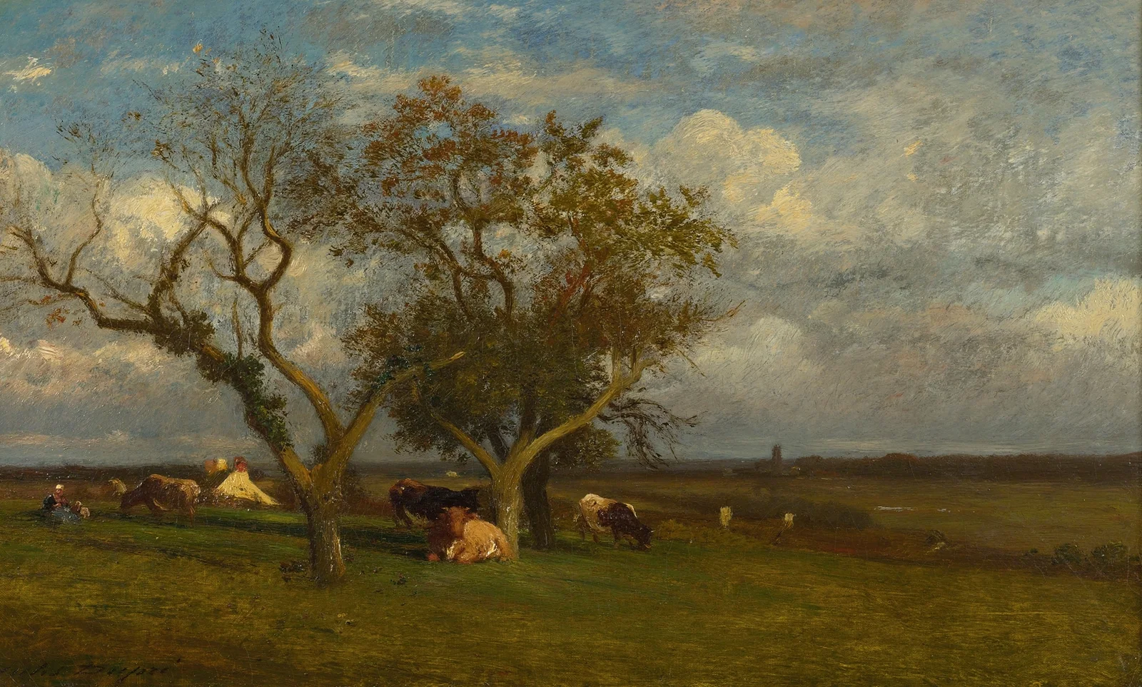 Landscape With Cows av Jules Dupré