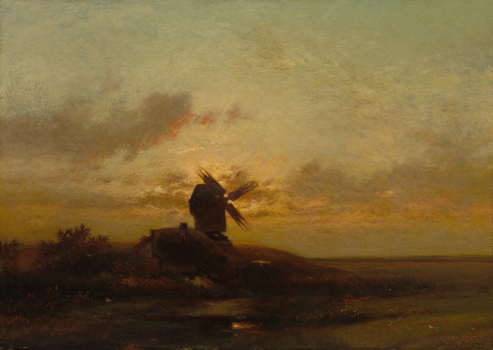 The Windmill av Jules Dupré