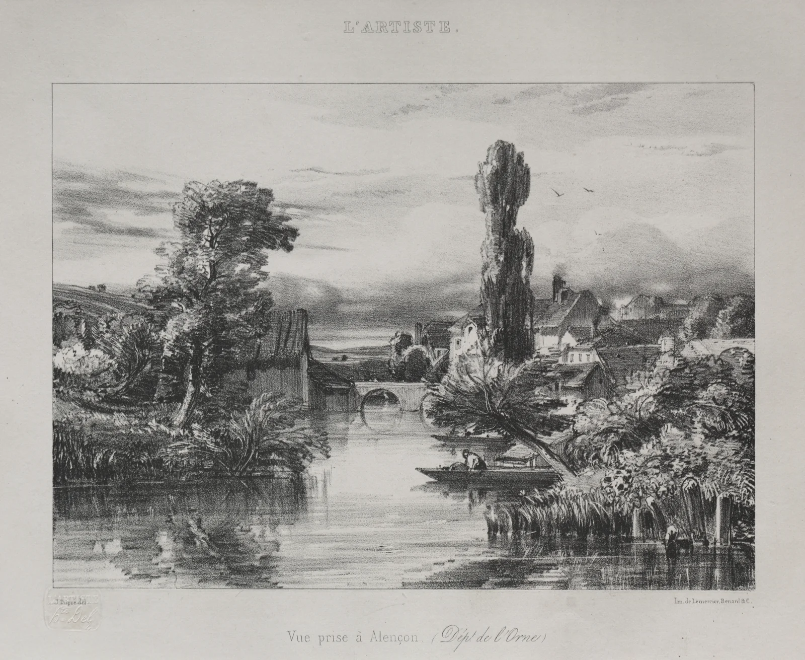 View near Alençon av Jules Dupré
