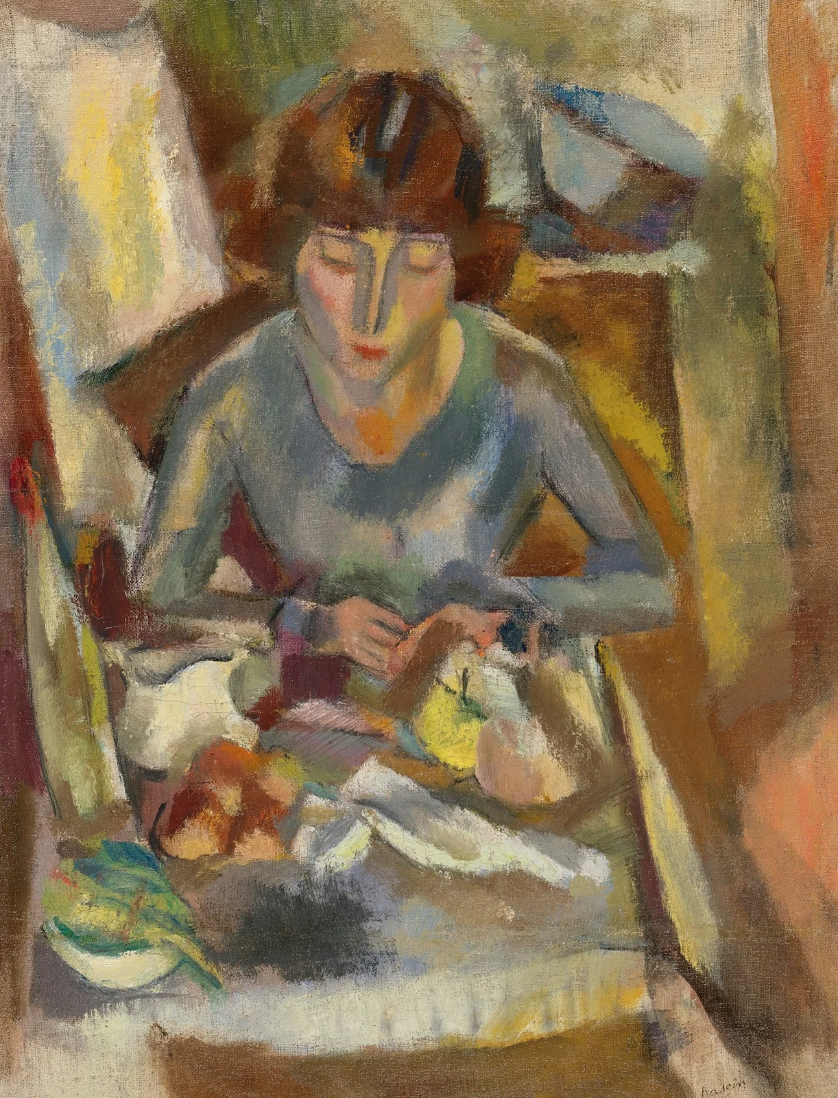 Hermine David Devant La Table av Jules Pascin
