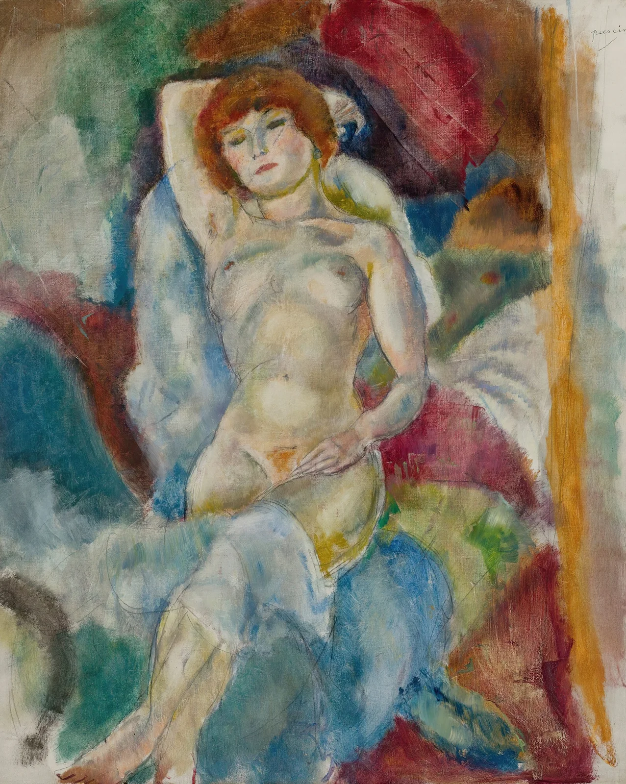Nu, Le Bras Levé av Jules Pascin