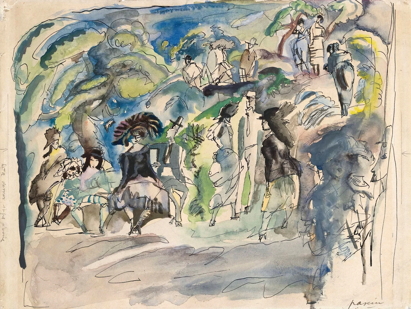 Parc à la Havanne av Jules Pascin