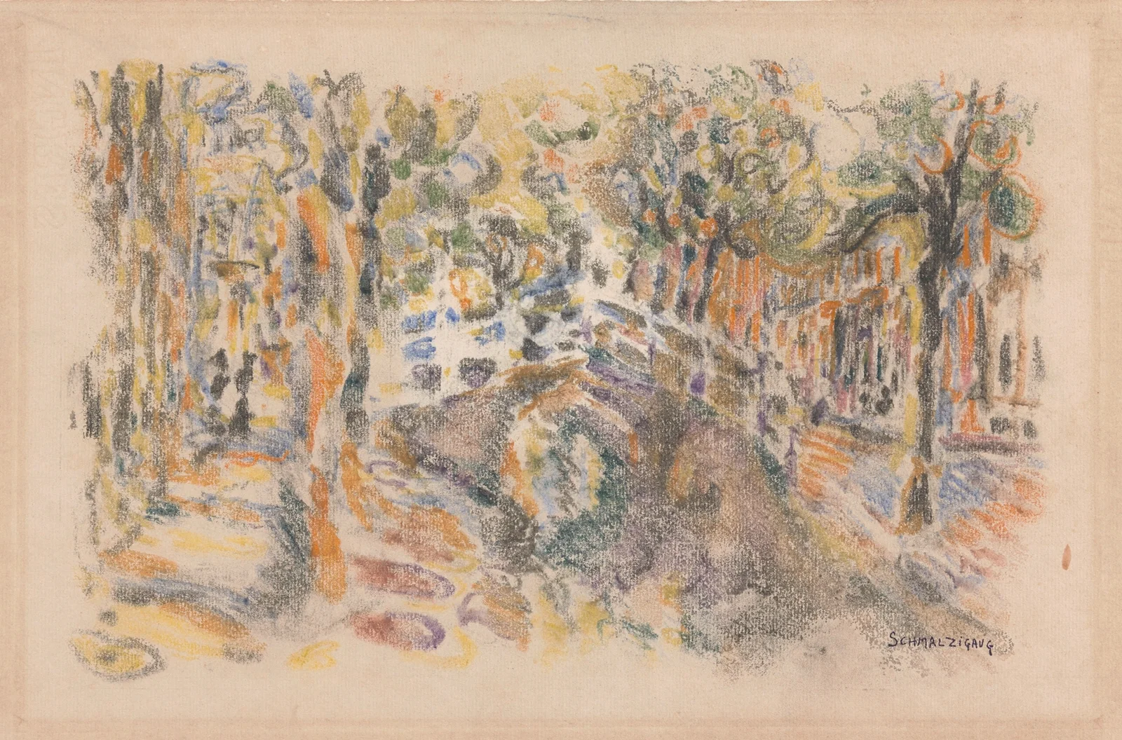 Canal with Bridge av Jules Schmalzigaug