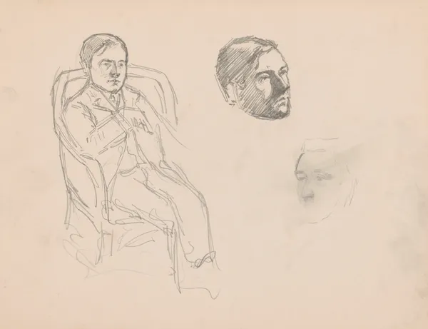 Seated Man and two Heads av Jules Schmalzigaug