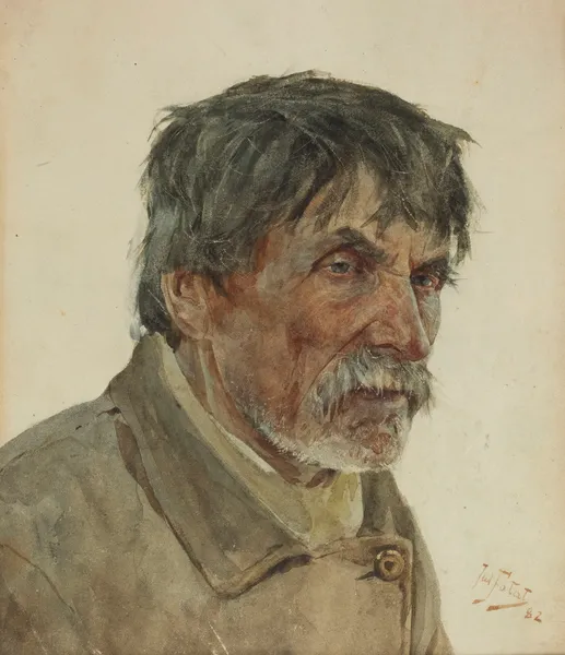 Head of a peasant from Samogitia av Julian Falat
