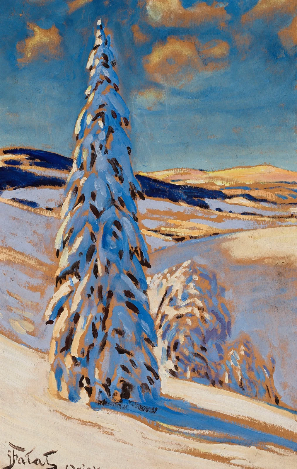 Winter landscape av Julian Falat
