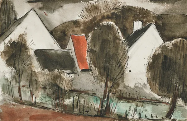 Maisons rurales en hiver av Julio González