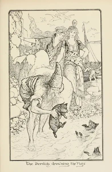 The Dervish Drowning the Pigs., 1905 – nr 1 av Henry Justice Ford
