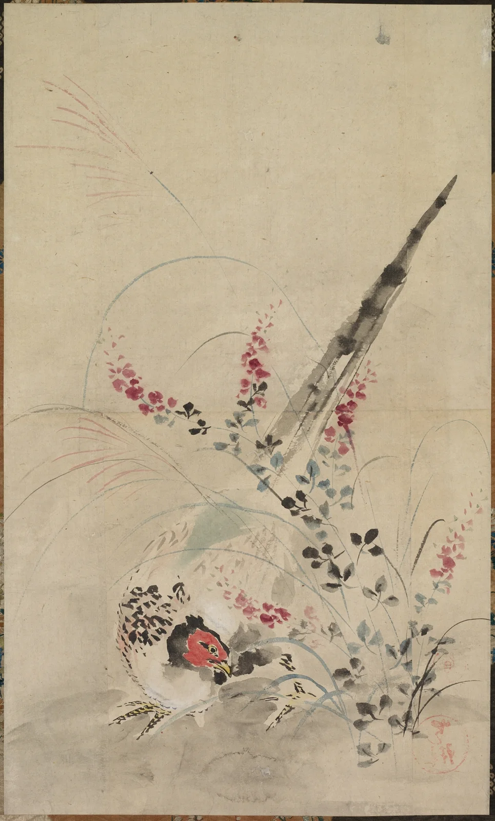 Pheasant and Grasses av Ogata Kōrin