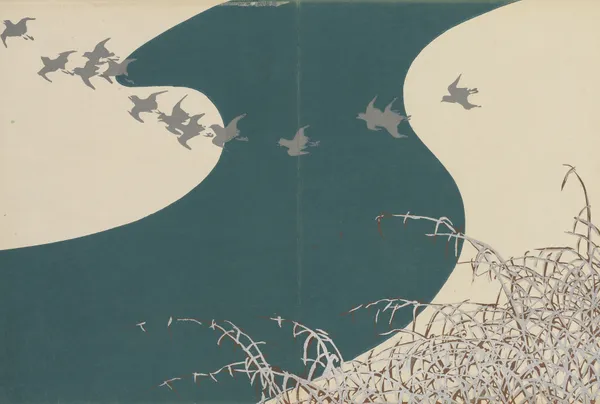 River in Winter (Fuyu no kawa) av Kamisaka Sekka