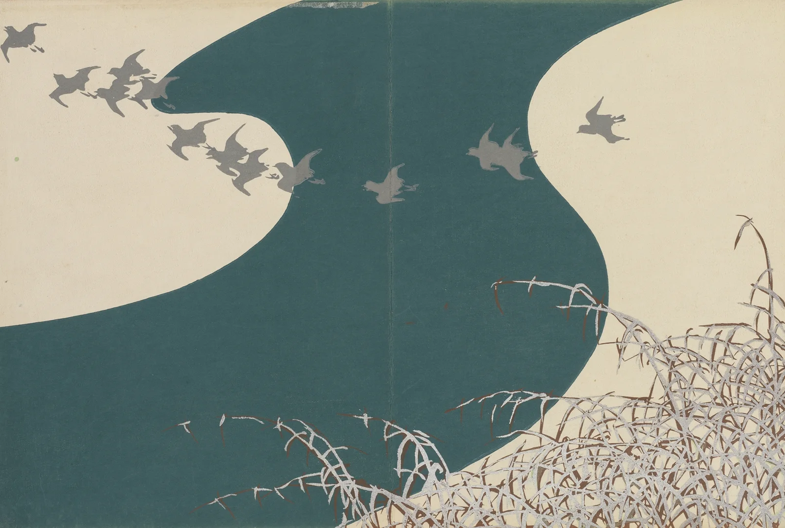River in Winter (Fuyu no kawa) av Kamisaka Sekka