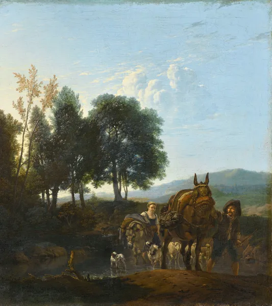 Landscape with Mule Driver av Karel Dujardin