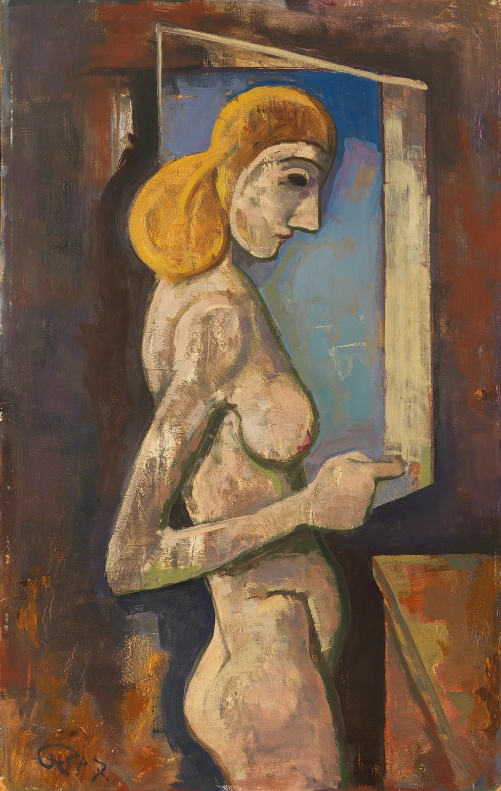Nude at the Window av Karl Hofer