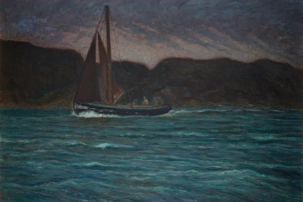 Fiskebåt i storm av Karl Nordström