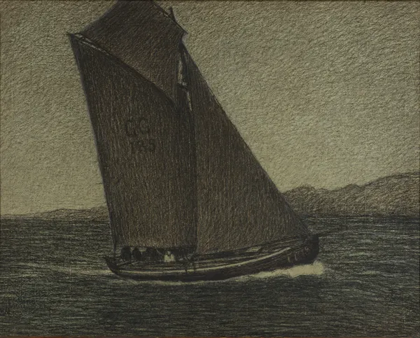 Fiskebåt som kryssar av Karl Nordström
