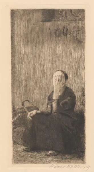 An der Kirchenmauer, 1918 av Käthe Kollwitz