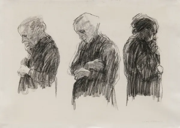 Drei Studien einer Arbeiterfrau av Käthe Kollwitz