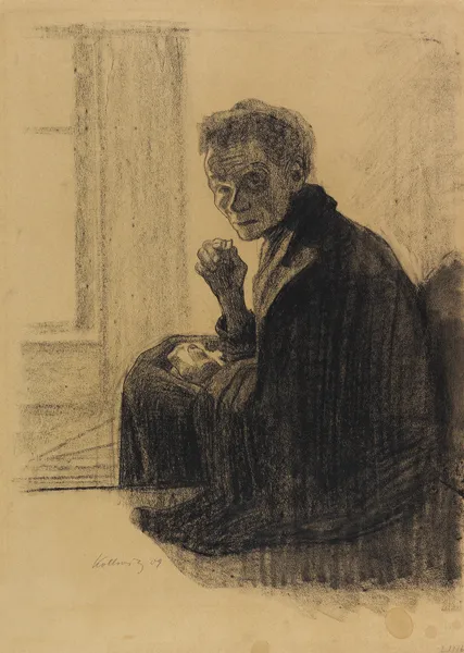 Frühstück auf der Treppe av Käthe Kollwitz