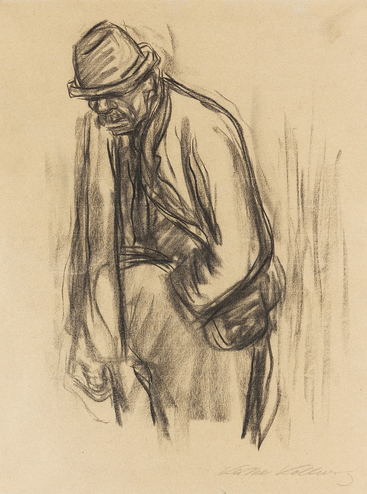 Mann mit Hut av Käthe Kollwitz