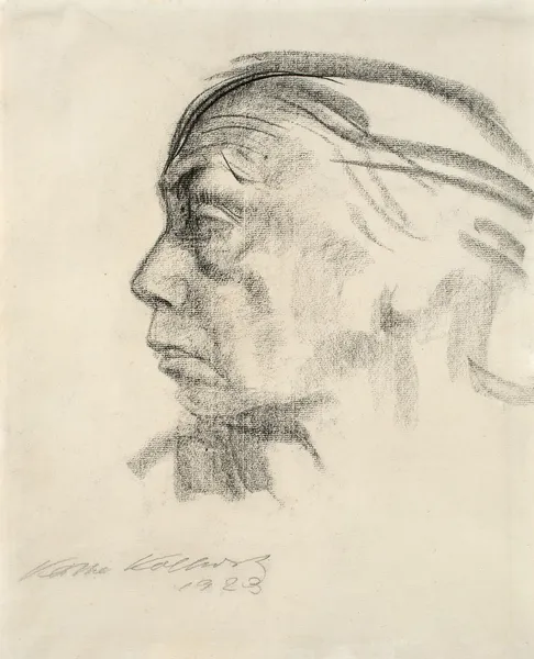 Selbstbildnis im Profil nach links av Käthe Kollwitz