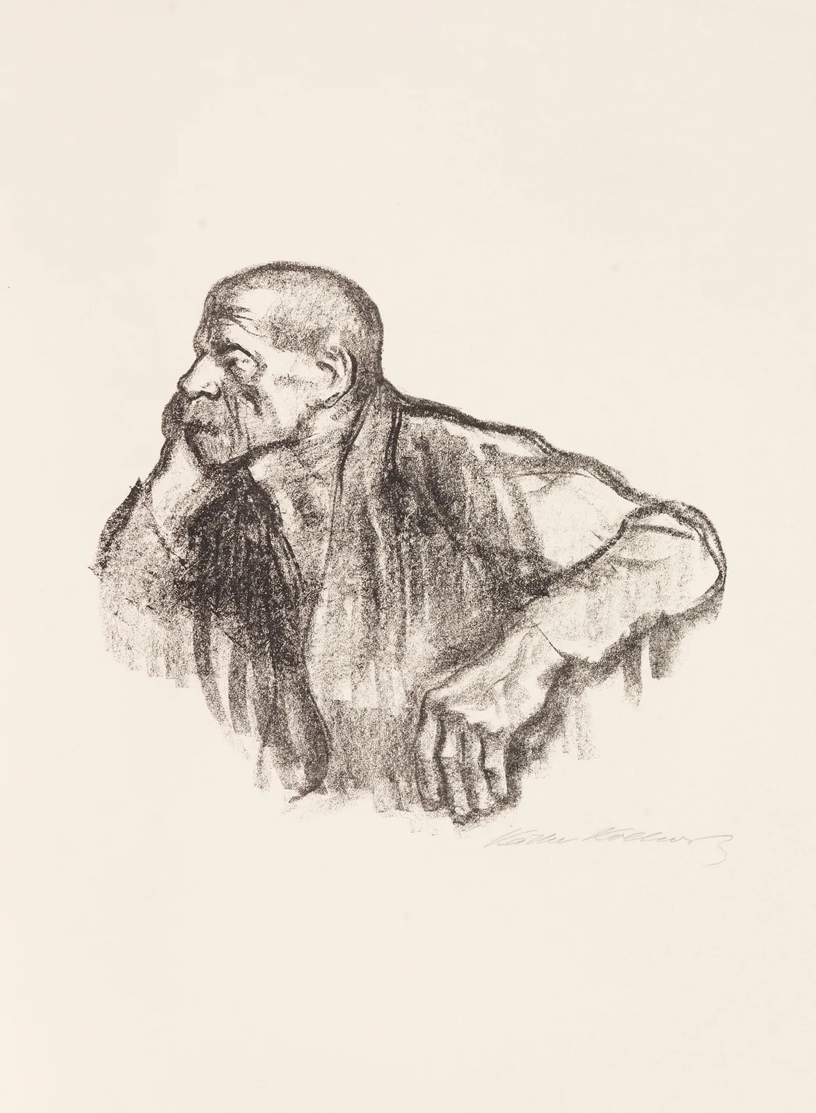 Sitzender Arbeiter av Käthe Kollwitz