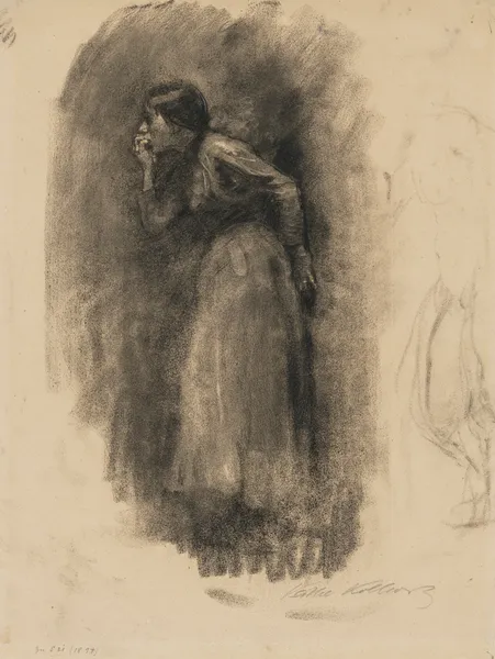 Stehende Frau, nach links av Käthe Kollwitz