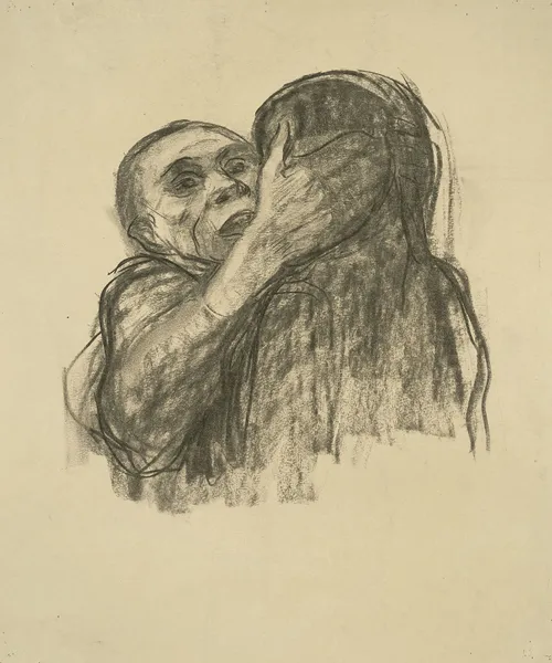 Tod wird als Freund erkannt av Käthe Kollwitz