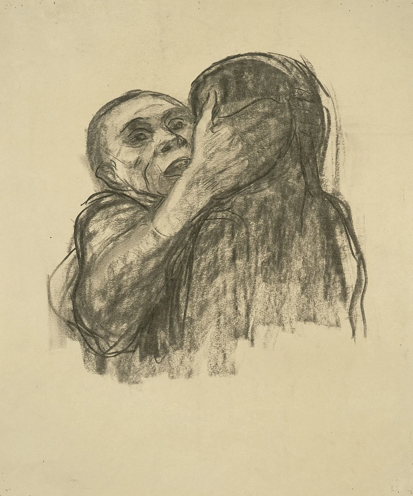 Tod wird als Freund erkannt av Käthe Kollwitz