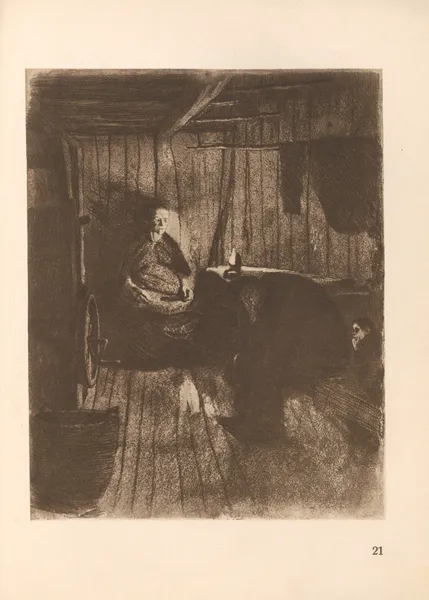 Zum ’Weberaufstand’ gehörig, 1925 – nr 5 av Käthe Kollwitz