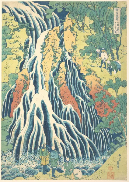 Kirifuri Waterfall at Kurokami Mountain in Shimotsuke (Shimotsuke Kurokamiyama Kirifuri no taki) av Katsushika Hokusai